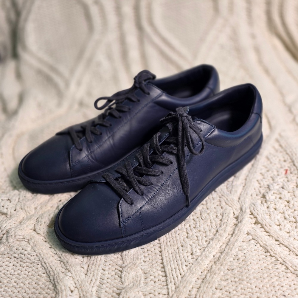 Oliver Cabell Low 1 Sneakers Navy Blue Calfskin Leather Made in Italy 45 USA 12